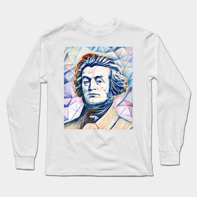 Adam Mickiewicz Portrait | Adam Mickiewicz Artwork 12 Long Sleeve T-Shirt by JustLit